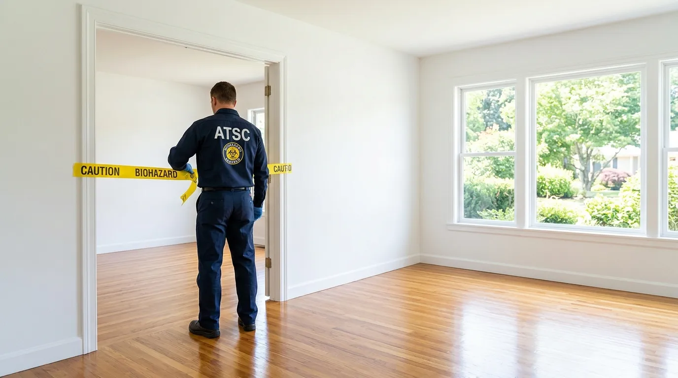 Certified biohazard cleanup crew performing Decomposition Cleanup in Champlin